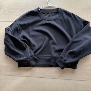 lululemon Black Crop Softstreme crew neck